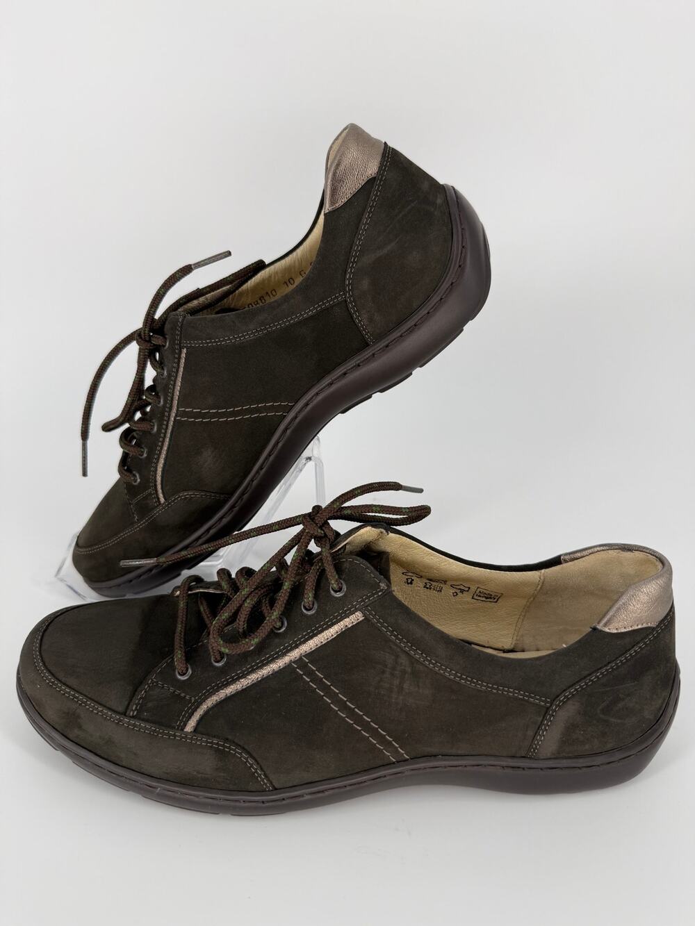 Waldlaufer Womens 11 Gray Nubuck Leather Comfort Walking Shoes Lace Up Germany